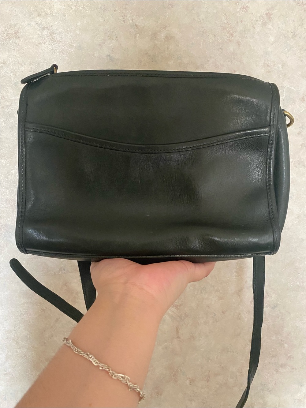 Hunt Club dark green leather 90s vintage bag